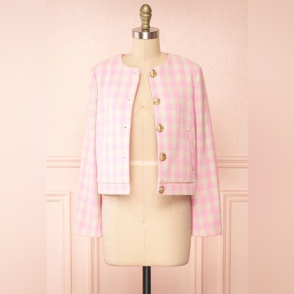 New Vera Moda Pink & Cream Women's Jacket - Picture 1 of 8